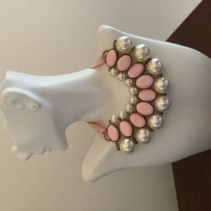 Pearl Beaded Necklace Beautiful Blue Flower